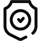 A black shield icon with a check mark inside a circle at its center, symbolizing security, protection, or verification.