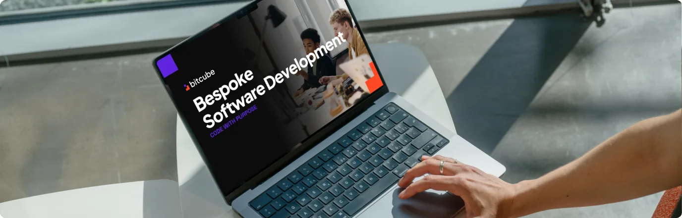 Bitcube bespoke software development on a laptop
